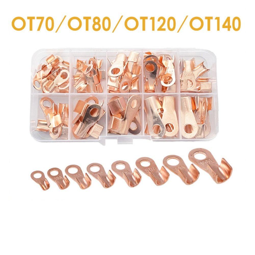 OT Type Wire Terminal Red Copper Binding Post Sheet Terminal Open Mouth Cable  Wire Wiring