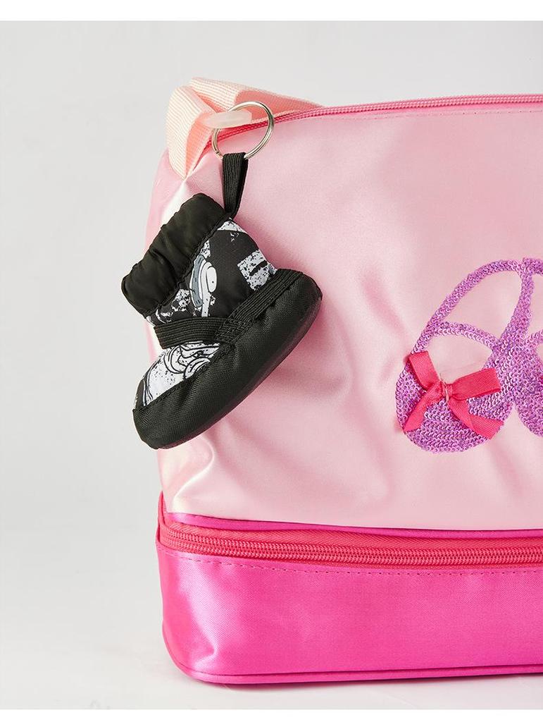 Ballet Warm Plush Keychain Dance Shoes: Women's Velvet Quilted PU Practice Shoes