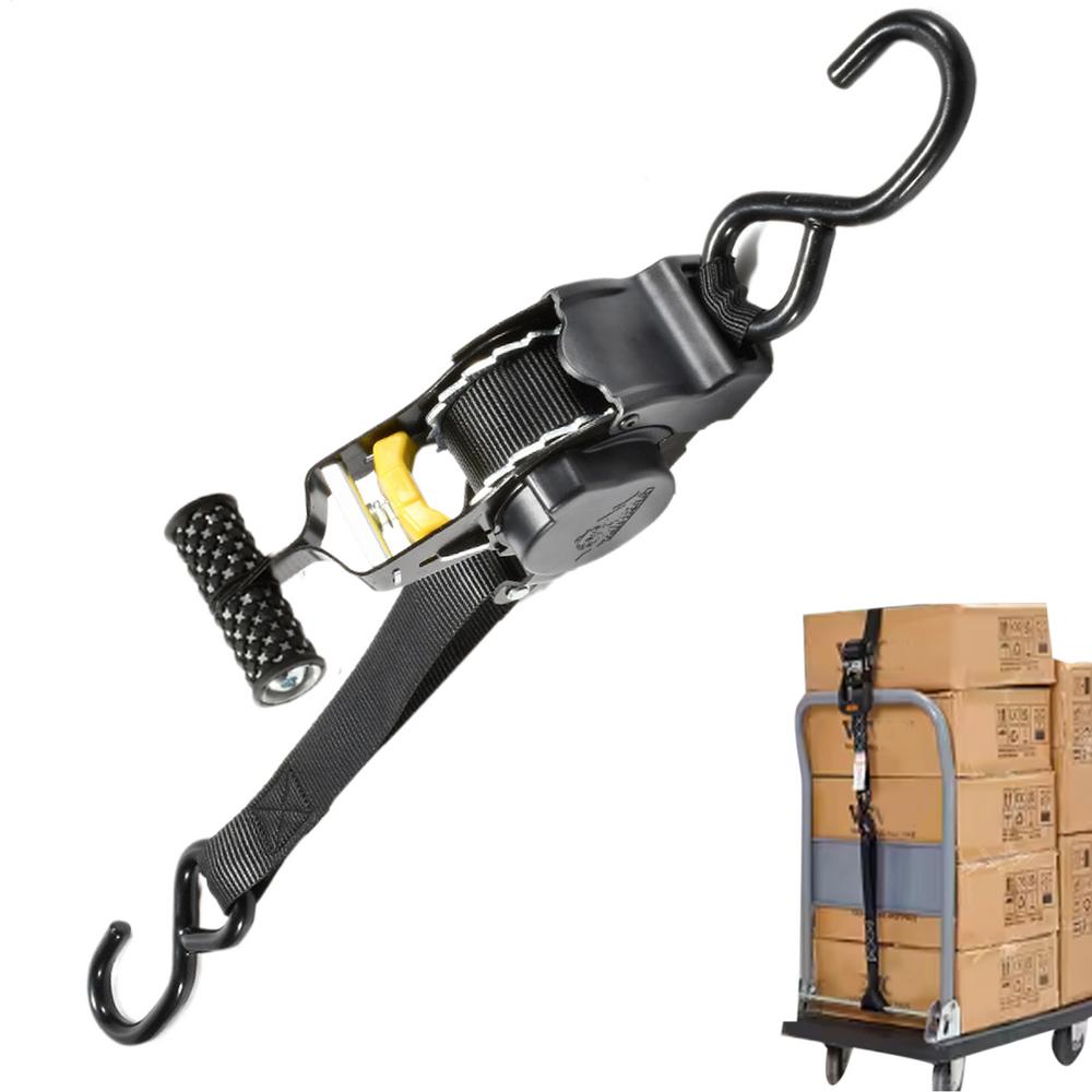 Retractable Tie Down Straps Bed Mounted Ratchet Straps With Plate Heavy Duty Automotive Webbing Supplies For Motorcycles Cargo