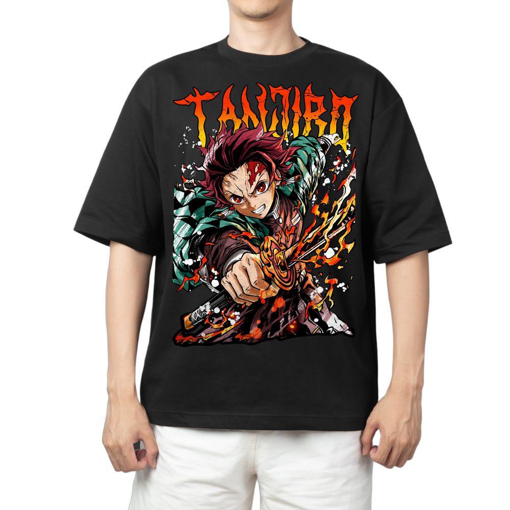 Demon Slayer Zenitsu Agatsuma Thunder Breathing Gritty Art Style Anime Print T Shirt Men 2026 Summer Casual Streetwear Oversized M