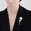 Women Brooch Sparkling Rhinestone Inlaid Common Callalily Shape Anti-Exposure Buckle Suits Shirts Sweaters Bags Pin Outfit Accessory