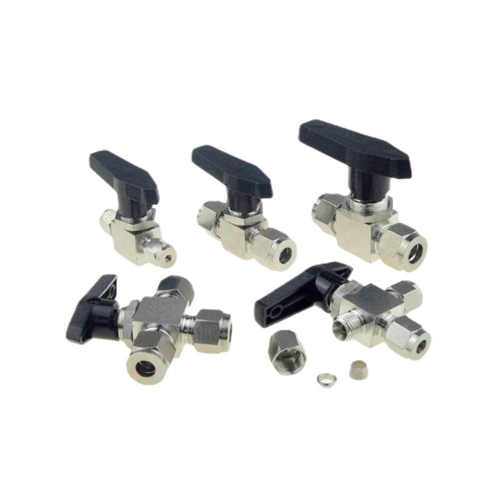 Robinet cu bilă SUS 304, robinet cu ac reglabil 3,6,8,10,12mm1/8,1/4,3/8,1/2NPT, fiting cu ferulă de compresie, racord rapid, filet interior