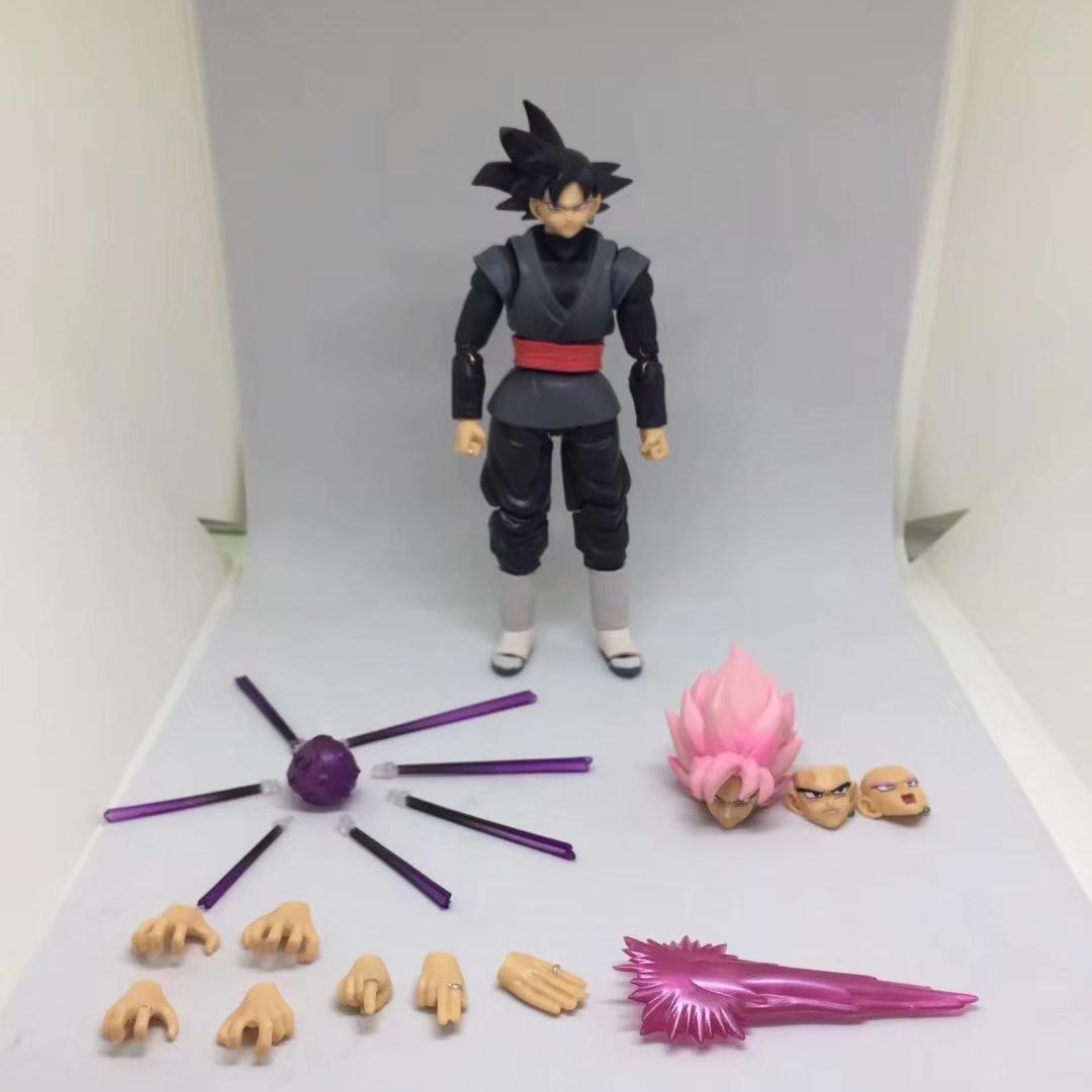 

14cm Anime Black Goku Zamasu Action Figure Super Saiyan Movie Version Dbz Model With Multiple Accessories Toys
