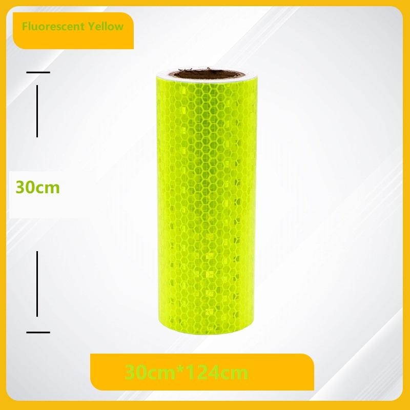Nastro Riflettente Fluorescente in PVC 30cm, Segnale di Avvertimento per la Sicurezza Stradale, Foglio Autoadesivo con Microprismi