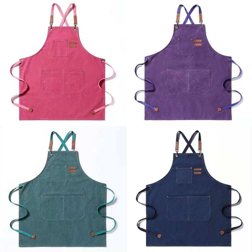 Thickened Cotton All Canvas Apron Coffee Barbershop Milk Tea Shop Home Kitchen