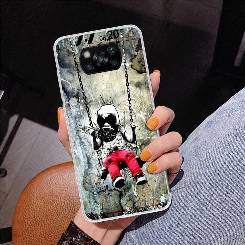 Street Art Banksy Graffiti Phone Case For Xiaomi Poco X7 X6 X5 Pro F7 Ultra Redmi 15C 15 13C 13 12C 12 10 10A 10C 9 9A 9C 9T Cov