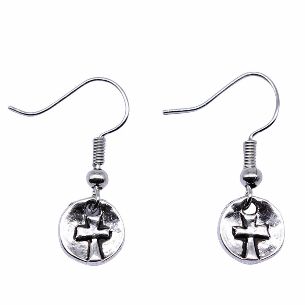 Cross Dangle Earrings Minimalist Gothic Christian Symbol Drop Earrings Girl Jewelry