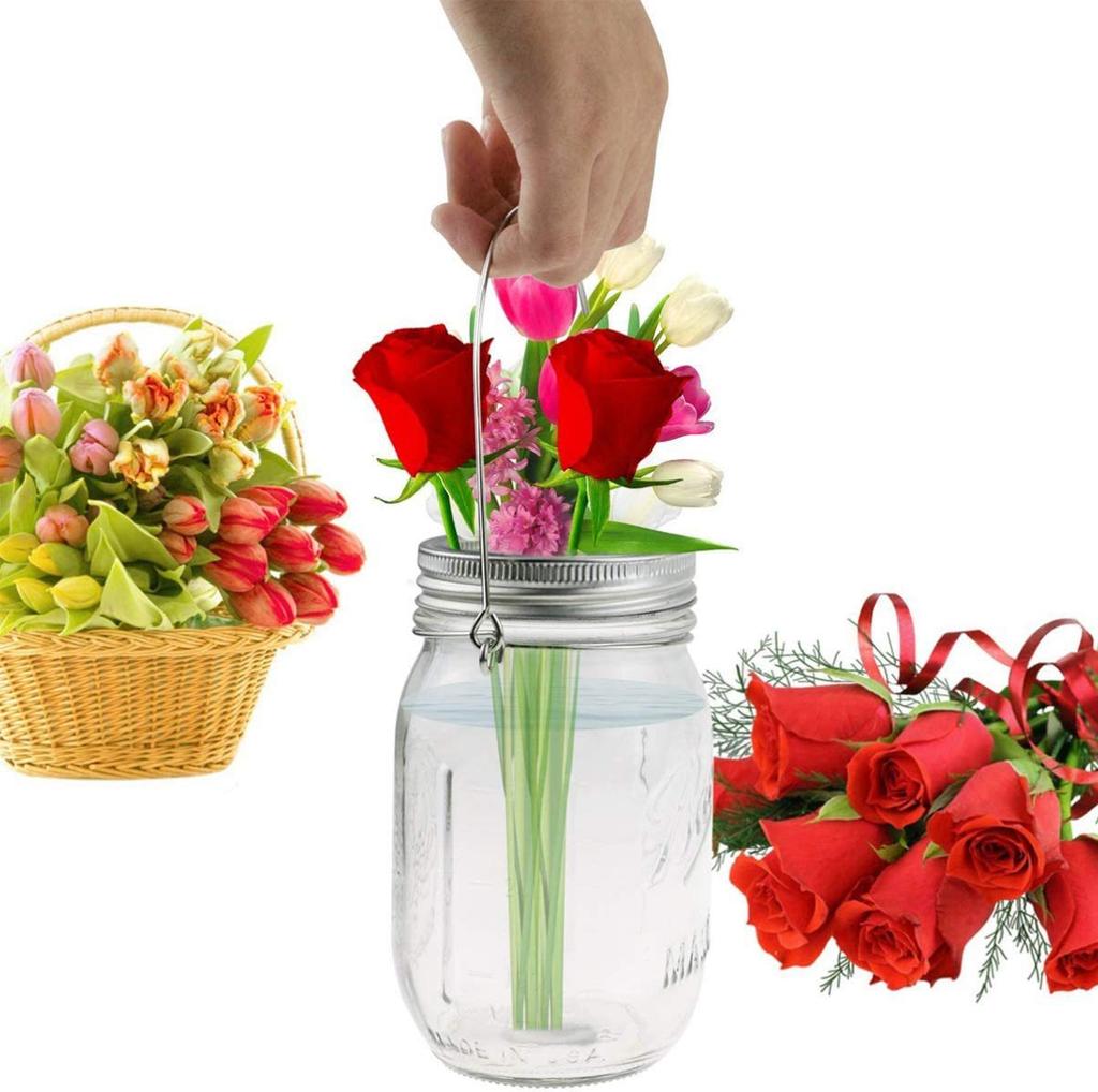 12 Pcs Mason Jar Handle Canning Accessories Jars Hanging Handles Glass Hangers for 70 Standard Mouth Mason