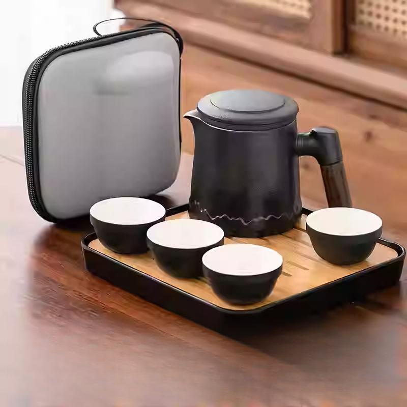 Portable Travel Tea Set Outdoor Portable Kung Fu Brewing Teapot Teacup Small Set Easy Camping Business Trip