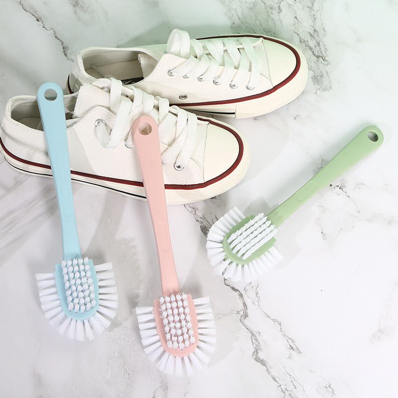 Five-sided Shoe Brush, Long-handled, Soft-bristled Household Plastic Laundry and Shoe Cleaning Brush for Children and Babies