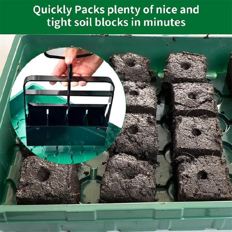 Soil Blocker 4 Cell Soil Block Maker  Handheld Block Maker Blocking