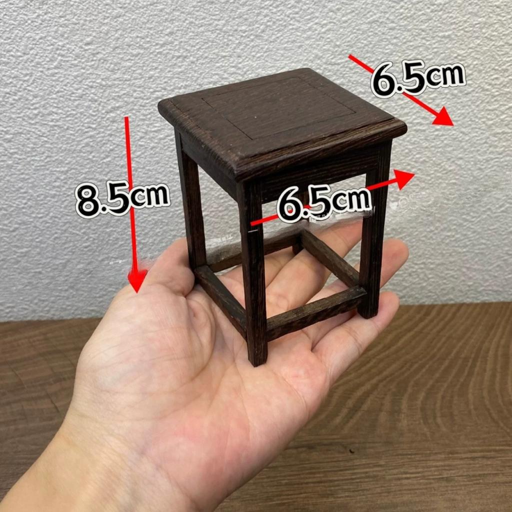 Mini Chinese Style Wooden Table Chair Stove Model Scene Decoration Ornament Taishi Chair for 1/12 1/8 Scale BJD Action Figures