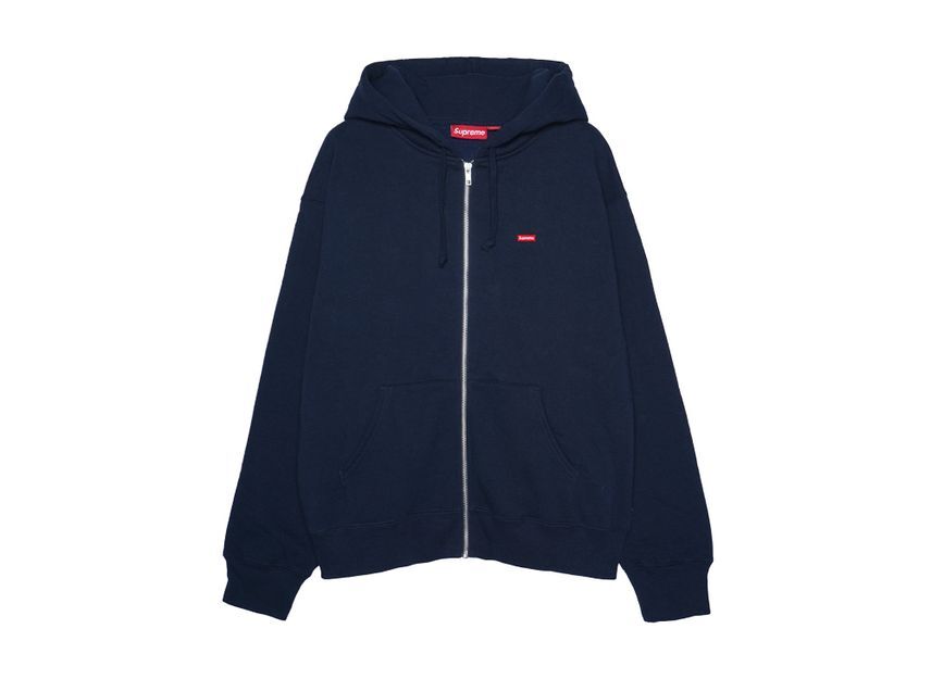 Supreme Małe Pudełko Bluza z Kapturem na Zamek Granatowa