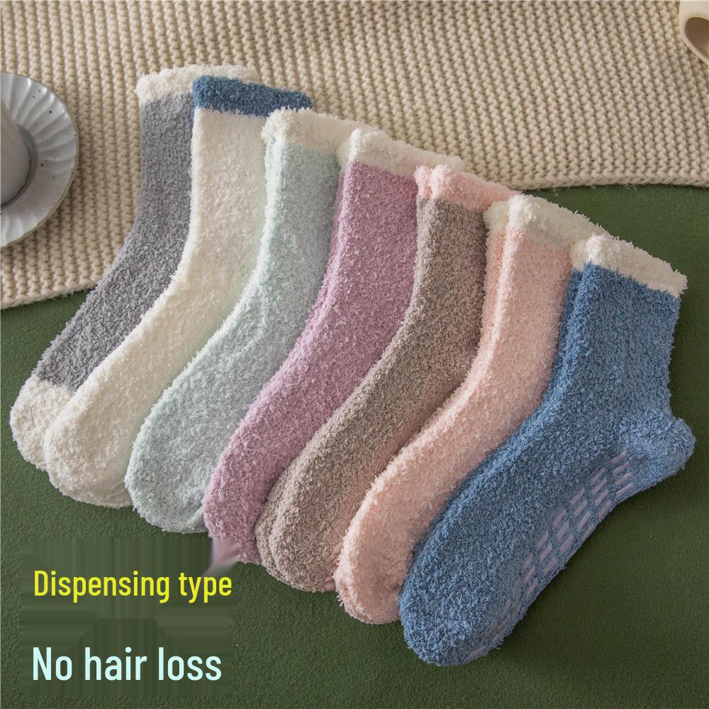 Women's Non-Slip Plush Fleece Slipper Socks
