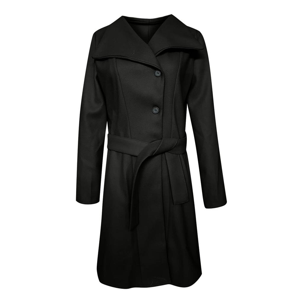 Fashion Trench Coats For Women's Long Trench Coat Slim Classic Solid Color Coats
