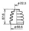 Tokushige BAC-KE02R Drive Shaft Boots 3.4 inches (87.6 mm), Large Diameter 2.7 inches (68.6