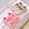 Little Girl Princess Bow Pearl Shoes - Spring/Autumn Soft Sole Sandals with a New Chinese Fragrance Style.
