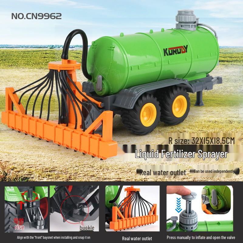Electric Remote-Control Alloy Tractor & Harvester Toy for Kids