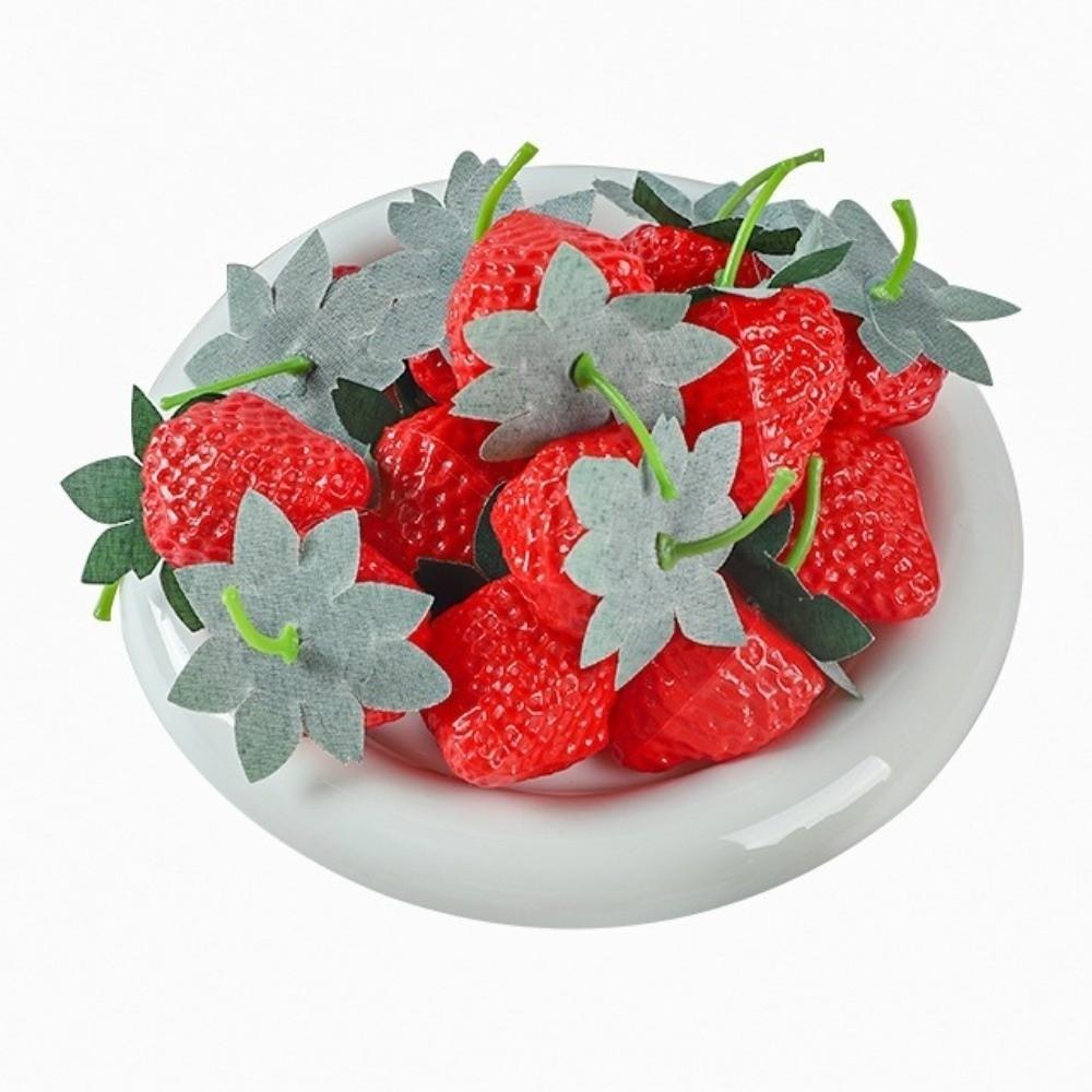 10Pcs Realistic Artificial Strawberry Fruit Ornament Handicrafts Plastic Strawberries Decorative Simulation Strawberry