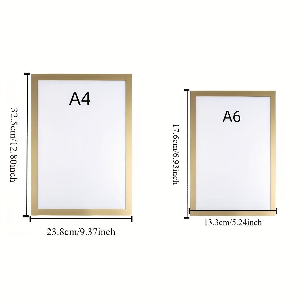1-1pc Magnetic Wall Frame A1/A6 Self Adhesive No Punch Display Frame Wall Poster Frame Art Wall Sticker Frame Home Office Decor
