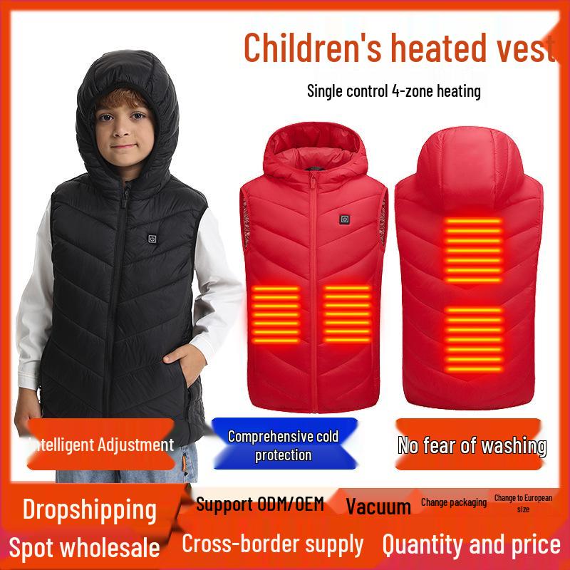 Unisex Children's Heated Vest: USB Charging, Windproof & Waterproof, High-Temperature Cold-Resistant