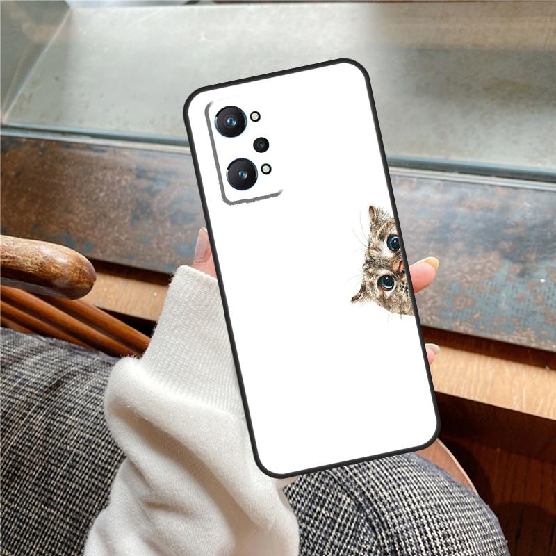Minimalistisches Katzen Case Für Realme 12 Pro Plus 11 13 14 C63 C61 C55 C51 C53 C25 C65 C67 C71 C75 GT6 GT7 15 Pro