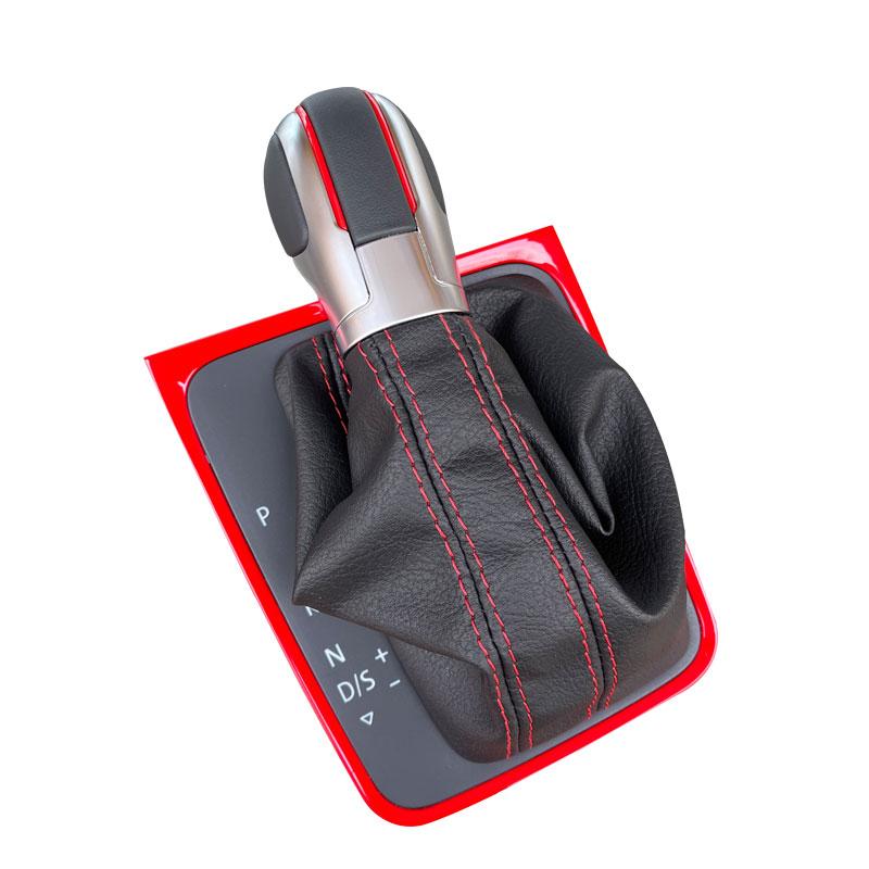 Cusătură din piele cu linie neagră AT DSG Capac pârghie pentru butonul schimbătorului de viteze pentru Golf 6 MK6 GTI Jetta MK6 GLI