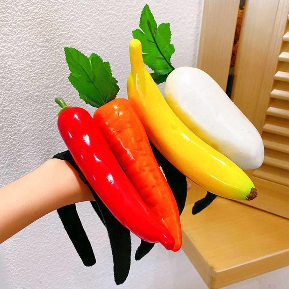 Cute Tomato Simulated Food Hair Hoop Potato Banana Fruits Headband Headwear Radish Vegetable Hair Bands Wash Face