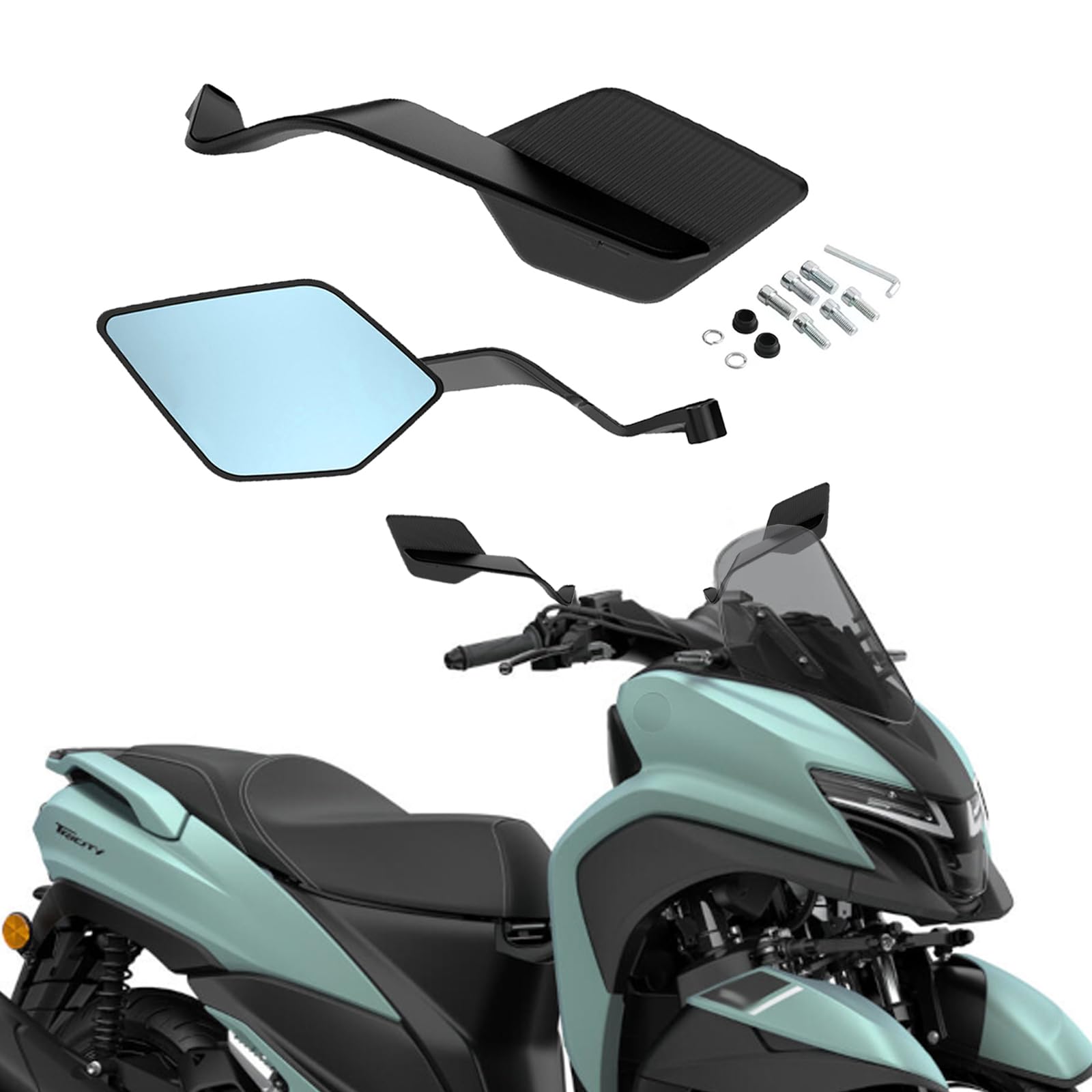 

PEDAPENG For Tricity125 Tricity155 TRICITY125 TRICITY155/ABS 2025 Motorcycle Invisible Winglet Mirror Kit Adjustable Rearview синій