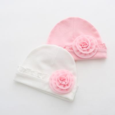 Flower Cotton Baby Beanies Hat Newborn Infant Girls Lace Cap Photography Props