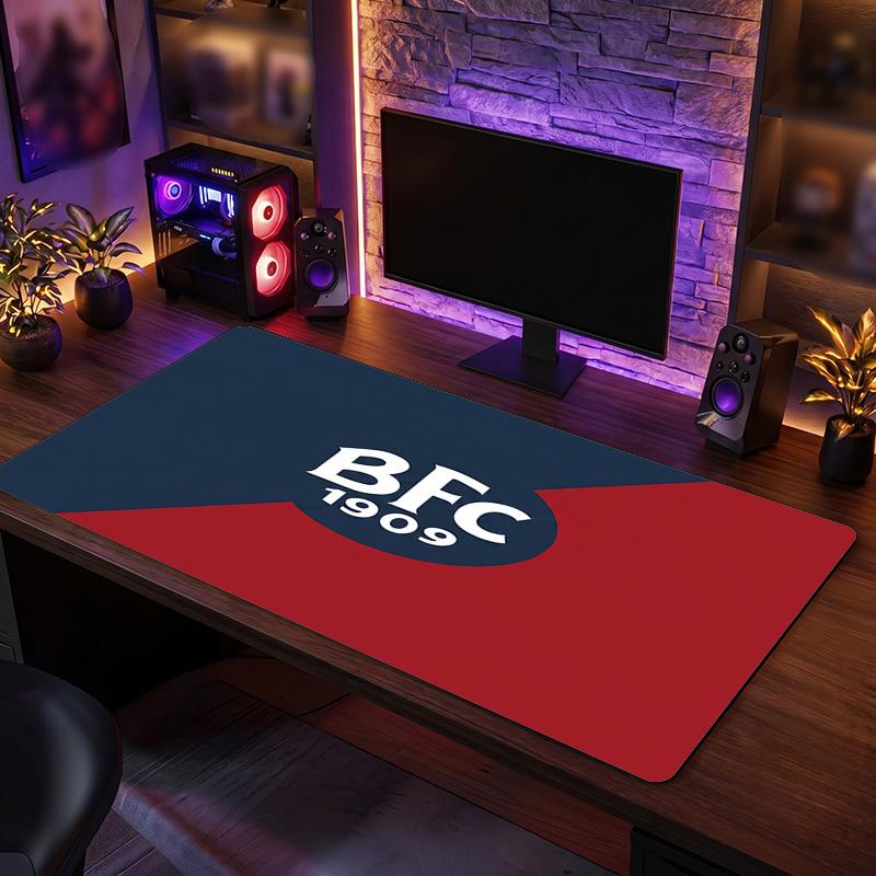 Bologna FC Theme Pattern Mouse Pad, Soccer Logo Design XXL Gaming Desk Mat Non-Slip Computer Mouse Pad