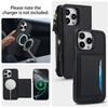 For iPhone 16 Pro Max Wallet Case Magnetic Detachable PU Leather Phone Cover with 2 Straps