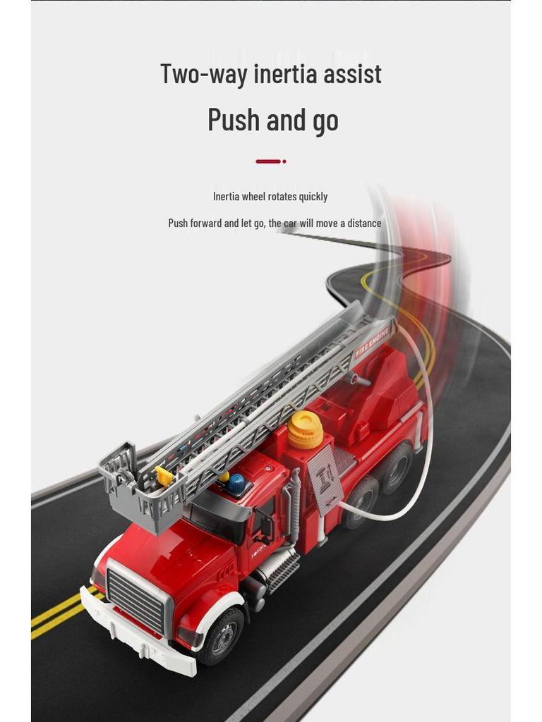 Large Kids' Toy Car: Engineering Vehicle with Water-Spraying Fire Truck, Sound & Light, Storytelling Feature