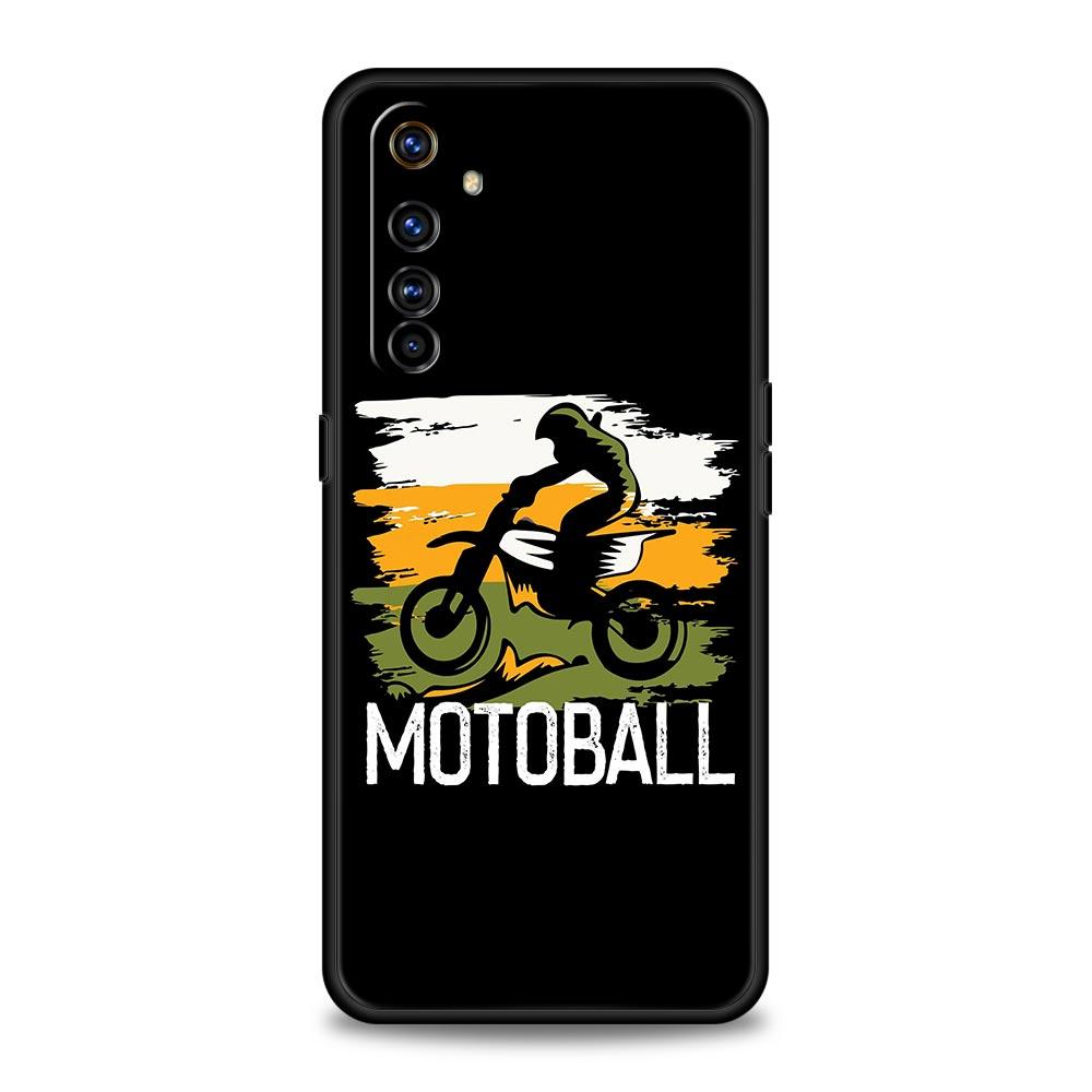 Moto Cross Motorcycle Sports Phone Case For Realme 10 9 8 5G 7 6 GT2 Pro Plus 9i 8i C21 C11 C25 C35 GT Neo 2 3 3T Black Cover