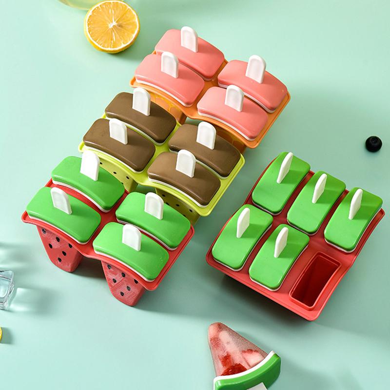 Nuovo Stampo per Gelato con Coperchio a Forma di Anguria Stampo DIY per Ghiaccioli Fatti in Casa Strumenti per Preparare Gelato con Succo e Latte in Cucina