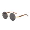 1 piece retro trimmed oval sunglasses versatile trendy sunglasses neutral casual vacation style