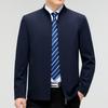 Spring and Autumn Men's Stand Collar Jacket Casual Middle-aged Business Simple Jacket New Men's Mulberry Silk Thin Jacket
