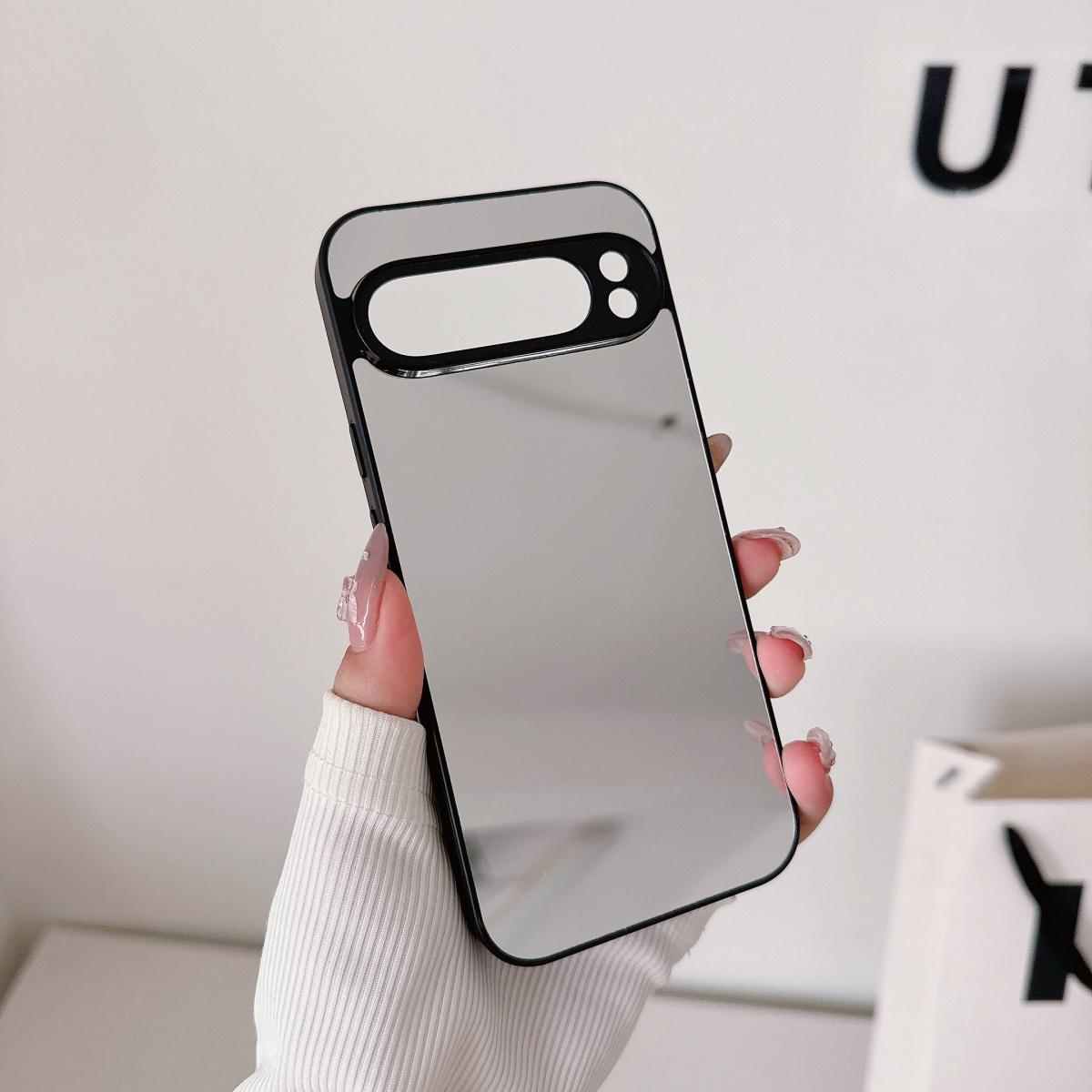 

Роскошный чехол-зеркало для макияжа для Google Pixel 10 9 8 7 6 Pro XL 9A 8A 7A Противоударный черный край Модный зеркальный чехол For Pixel 6