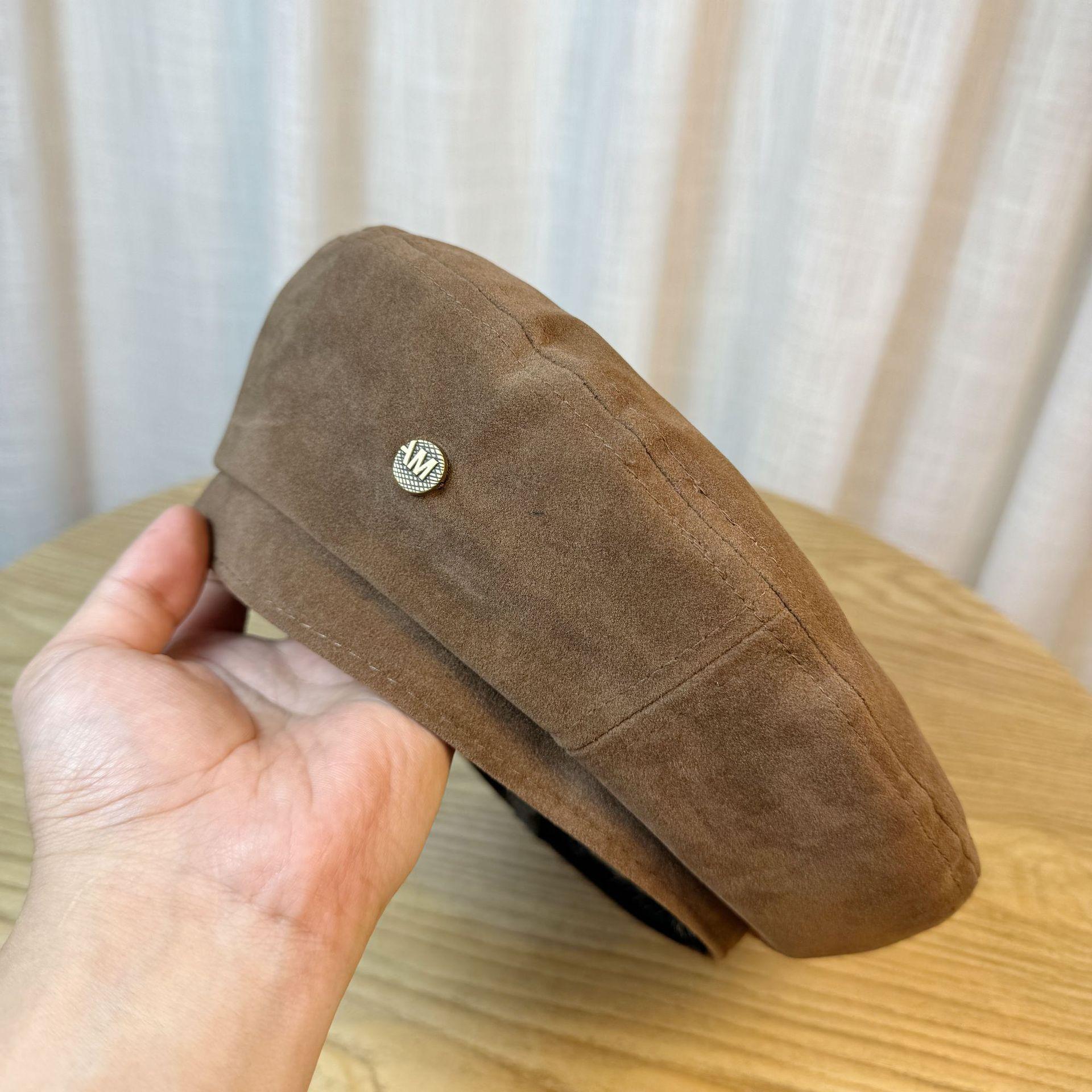 

Девочки Корейский Литературный Берет Осень и Зима Ретро Модный Замшевый Берет Коричневая Шляпа Художника one size