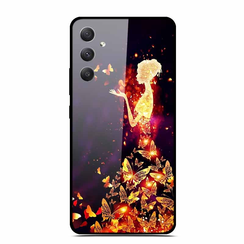 Tempered Glass Cases For Samsung M35 5G Case GalaxyM35 Painted Hard Back Fundas for Samsung Galaxy M35 5G Back Cover Protection