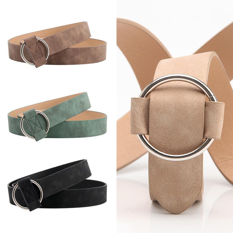 Retro Ladies Faux Leather Waist Belt With D Ring Closure For Fashion
