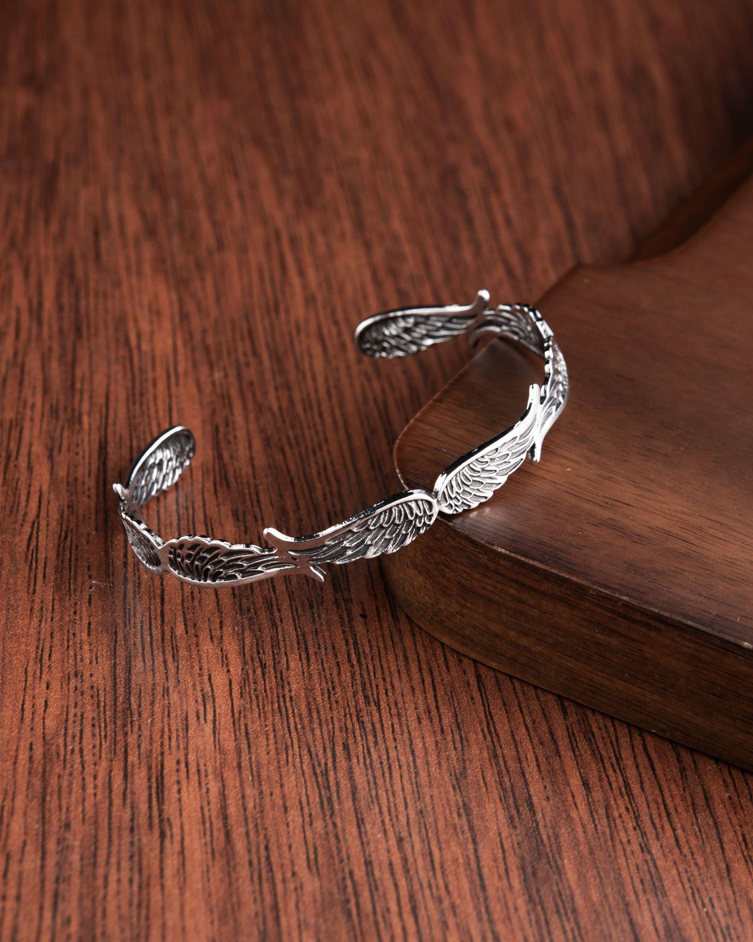 

Унисекс Браслеты из металла с античным серебряным листом и резьбой в виде бамбука