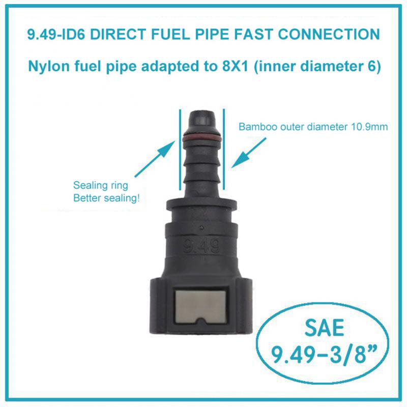 1PCS Pipe Adapter Black Quick Assembly Without Tools Car Accessories Hose Quick Connect Rubber Nylon Oil Line Hose Connector