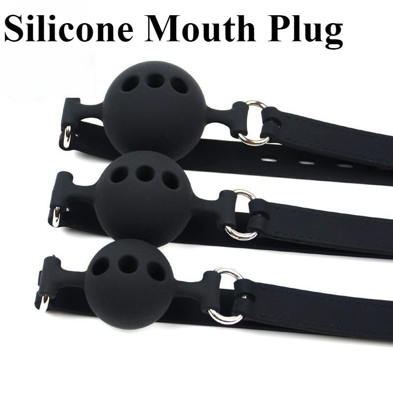 Silicone Mouth Gag SM Restraint Toys Breathable Mouth Plugs Ball Gag Adjustable Belt Mouth Sex Toy For Adult SM Games Erotic 18+