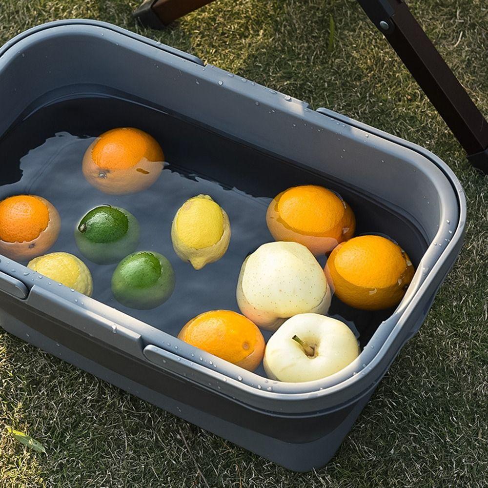 Waterproof Picnic Basket Camping Table Sundries Basket Plastic Outdoor Storage Box  Travel