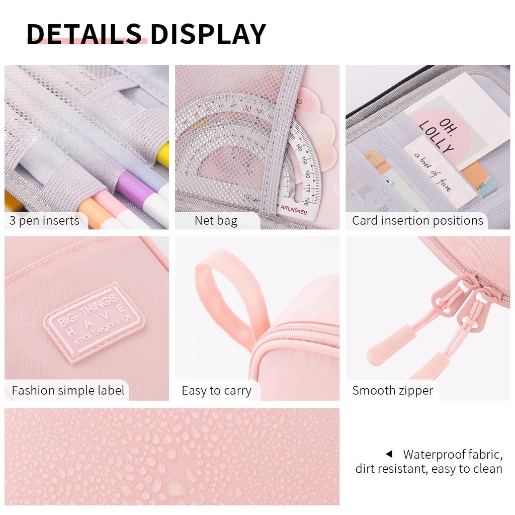 Durable Pen Pencil Case Big Storage Pen Pouch Bag for School Supplies College Teen Girls Adults
