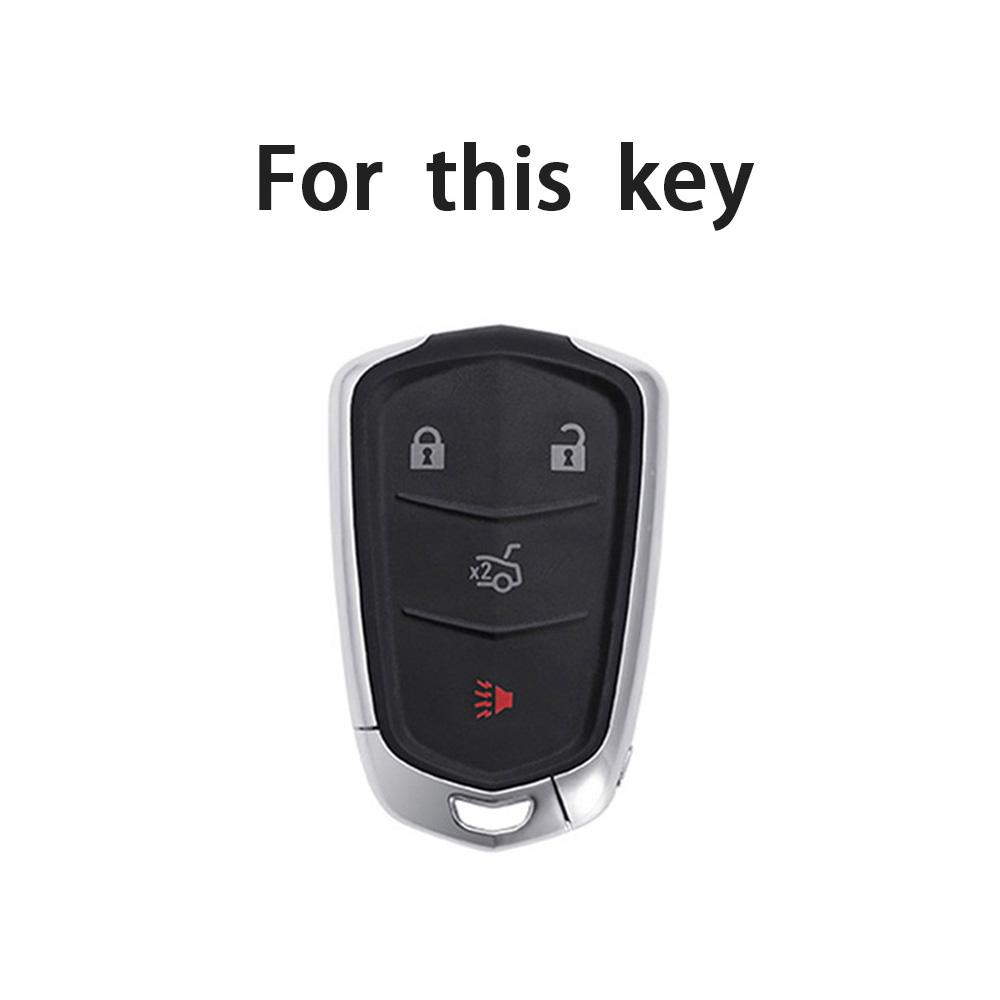 4 Buttons Car Key Shell Case Cover for Cadillac ATS CT6 CTS DTS XT5 Escalade ESV SRX STS XTS ELR 2014 - 2018 Remote Key Holder Keychain
