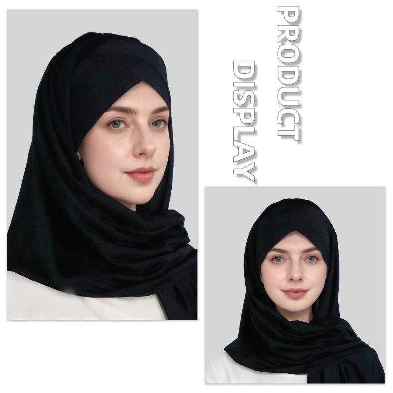 Fashion Scarf Solid Color Women's Headscarf Accessory Comfortable Stretchable Fabric For Outdoor Travel