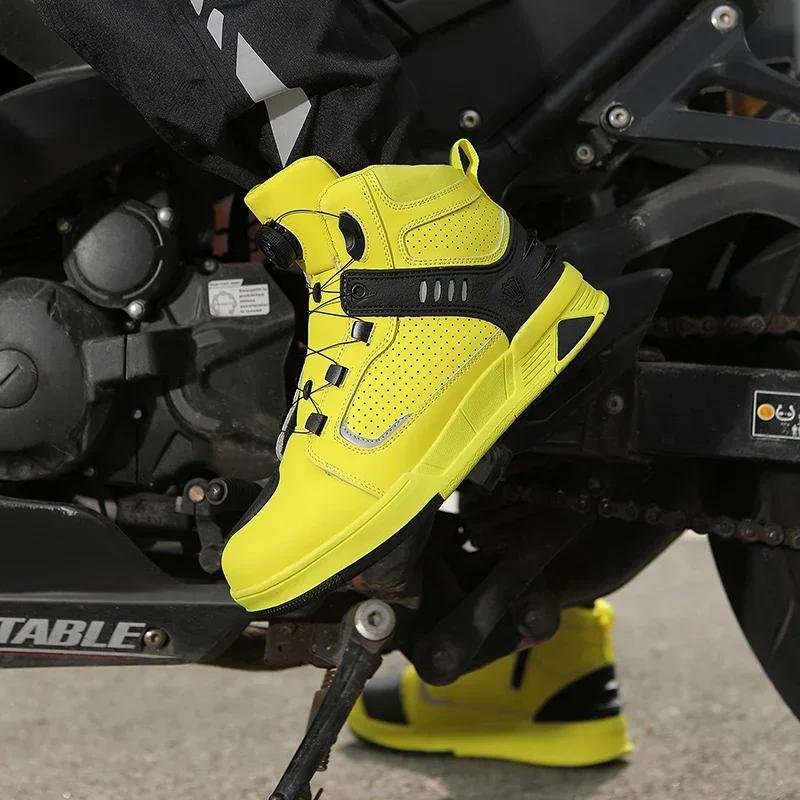 2026 New Four Seasons Motorcycle Riding Shoes Breathable and Anti Drop Knight Motorcycle Boots Road Racing Boots