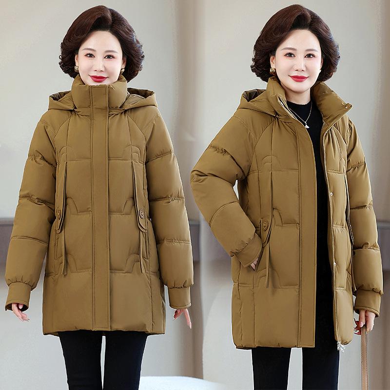 Medium and the Elderly Women's Large Size Winter Clothes New Thickened Cotton-padded Clothes Fashion Mother Medium and Long Warm Jacket Jacket